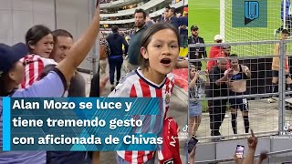 Alan Mozo se luce y tiene tremendo gesto con una pequeña aficionada de Chivas [upl. by Abih]