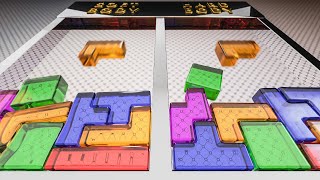 Soft Body VS Hard Body TETRIS V4  3D Animation Cinema 4D  Standard Render Robo Video [upl. by Arykat]