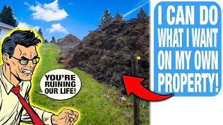 Neighbors Dumped Truck Loads Of Horse Manure On Their LAWN Next To Our Property Line [upl. by Colson670]