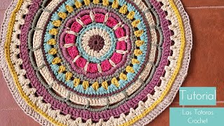 AlfombraTapete Mandala en Trapillo a Crochet Tutorial Paso a Paso  Las Totoras Crochet [upl. by Eittak]