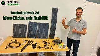 Fensterkraftwerk 20  Neue effiziente Module flexible Halterung ultra flache Fensterdurchführung [upl. by Eddi]