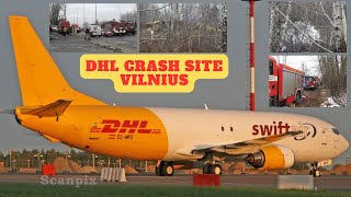 Scenes after DHL cargo plane crash in Vilnius Lithuania [upl. by Richma]