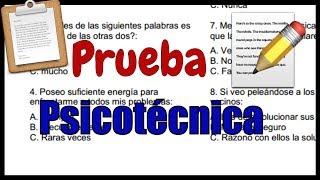 ✅ PRUEBA PSICOTÉCNICA  Ejemplos 🔴 [upl. by Morgun]