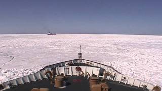 USCG Mackinaw in March 2002 icebreaking in the St Marys River and Whitefish Bay WAGB83 [upl. by Yorled]