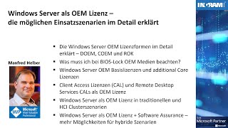 Windows Server als OEM Lizenz  die möglichen Einsatzszenarien im Detail erklärt [upl. by Jeremias]