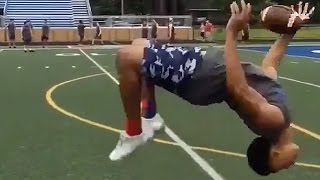 Watch Football Players Amazing Backflip Catch [upl. by Hermann]