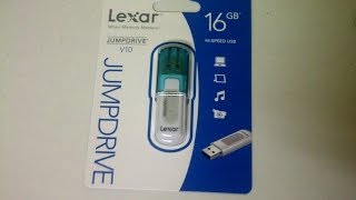 Lexar jumpdrive v10 16 gb usb unboxing review [upl. by Eelatan740]