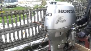 Honda 50hp outboard motor 2001r four stroke  4SUW [upl. by Etnomaj]