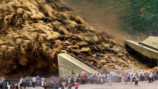 Emergency Water Discharge And Massive Dam Failures Caught On Camera [upl. by Eiroj]