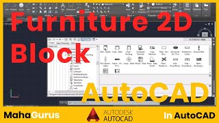 How to Insert Furniture Block in Autocad Furniture 2D Block in Autocad Tutorial [upl. by Assirim]