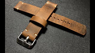 Making a leather watch strap  Leather watch band  Handmade craft  Leather Craft [upl. by Nilrah]