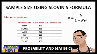 COMPUTING SAMPLE SIZE USING THE SLOVINS FORMULA [upl. by Notnad]