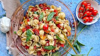 Caprese Pasta Salad  The Perfect Summertime Recipe [upl. by Graubert59]