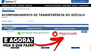 TRANSFERÊNCIA REPROVADA PELO DETRAN  COMO FAZER O ENVIO DA DOCUMENTAÇÃO [upl. by Inglis]