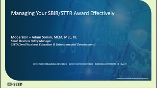 Managing your SBIRSTTR Award Effectively [upl. by Phillipe]