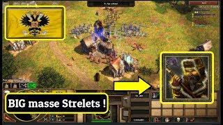 Age Of Empires III  2vs2 Big Masse Strelets contre deux Britanniques [upl. by Adnohsek]