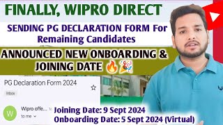 WIPRO ONBOARDING RELATED BIGGEST UPDATE  PG DECLARATION FORM  OFFER LETTER  TRAINING [upl. by Attelahs]