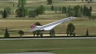 FSL Concorde X  Takeoff and Landing in FSX [upl. by Jonina]