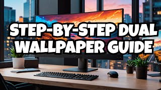 Setting Dual Monitor Wallpaper Made Easy StepbyStep Tutorial For Window 11 [upl. by Ardys552]