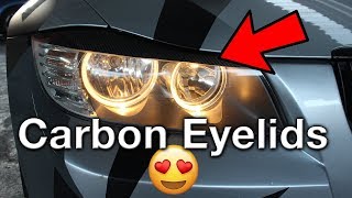 BMW E90 LCI Halogen Headlight  Carbon Fibre Eyebrow DIY [upl. by Yesima]