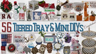 56 TIERED TRAY amp MINI DIYS  DOLLAR TREE amp OTHER BUDGET FRIENDLY MINI DIY DECOR IDEAS [upl. by Decamp]