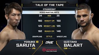 Yosuke Saruta vs Gustavo Balart  ONE Championship Full Fight [upl. by Beck650]