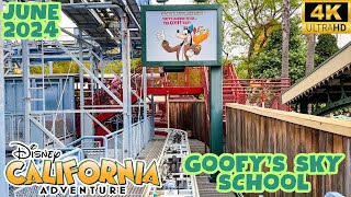 Goofy’s Sky School Disney California Adventure Rides 2024 4K [upl. by Attevroc]