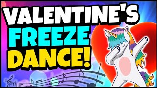 Valentines Freeze Dance  Brain Break  Valentine Just Dance [upl. by Nibbs]