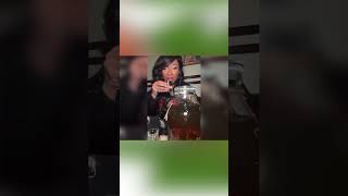 Megan Thee Stallion tries Japan Habushu Snake Whiskey 😱 habushu megantheestallion [upl. by Goddord]