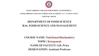 Ketogenesis  Ms S R Priya [upl. by Ilellan]