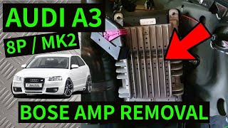 AUDI A3 8P  BOSE Amplifier Location amp Removal How To Remove Amp 20042012 [upl. by Yotal]