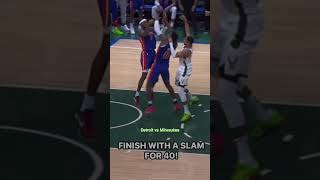 Giannis slams it home for 40 points Detroit vs Milwaukee nba [upl. by Adyan]