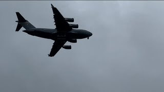 C17 Globemaster III Flying over the ocean in paradise Hawaii [upl. by Llenrad]