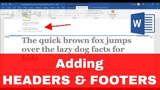 How to Add HEADERS amp FOOTERS to a Word Document [upl. by Notlih]