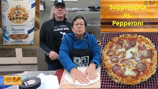 Soppressata vs Pepperoni Pizza Topping Taste Test Made in the Ooni Koda 16 [upl. by Nnalyrehs455]