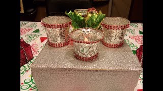 Mosaic Mirror Votive Candles Dollar Tree Diy [upl. by Annahs]