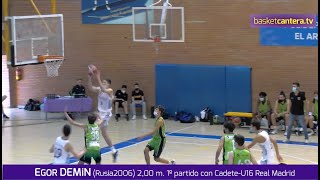 EGOR DEMiN Rusia 2006 200 m 1º partido con CadeteU16 Real Madrid 21021 BasketCanteraTV [upl. by Mafalda]