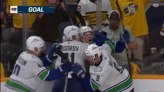 Vancouver Canucks vs Nashville Predators Ending of Regulation and Full OT R1G42024 [upl. by Bethezel]