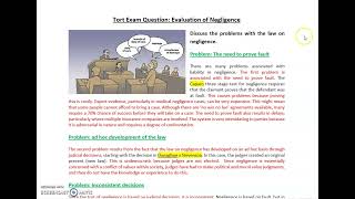 Exam Question Evaluation of negligence in tort [upl. by Aipmylo]