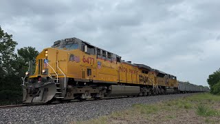 Fastest Rock Train I’ve Ever Seen UP 6477 Leads a 60 MPH Rock Train in Flatonia TX [upl. by Ruddy]