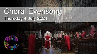 Choral Evensong  Thursday 4 July 2024  Chester Cathedral [upl. by Enihpesoj625]