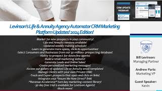 Levinsons Life amp Annuity Agency Automator CRM Marketing Platform Updates 2024 Edition [upl. by Tarabar]