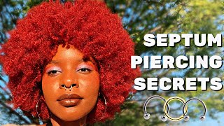 SEPTUM PIERCING 101 GUIDE Pros Cons Cost Healing Aftercare Infections Changing your septum [upl. by Paresh]