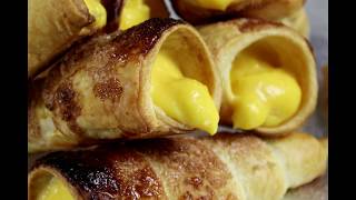 Italian cannoli with vanilla custard  Italian Recipe [upl. by Koral]