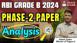 Phase2 Paper Analysis  RBI Grade B 2024 Mains [upl. by Roch]