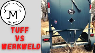 Portable Grain Bin Feed Buggy Review  Tuff vs WerkWeld [upl. by Azilem370]