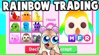 TRADING THROUGH THE RAINBOW🌈 ADOPT ME TRADE CHALLENGE [upl. by Madalyn]