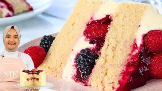 I mastered the perfect CHANTILLY CAKE recipe Whipped cream amp berry filled vanilla cake [upl. by Cheria]