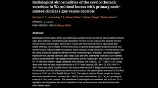 8 Radiological abnormalities of the cervicothoracic vertebrae in Warmblood horses [upl. by Susumu]