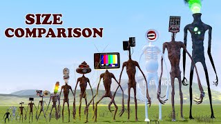 NEW SIZE COMPARISON ALL MONSTERS TREVOR HENDERSON CREATURE In garrys mod [upl. by Analli]